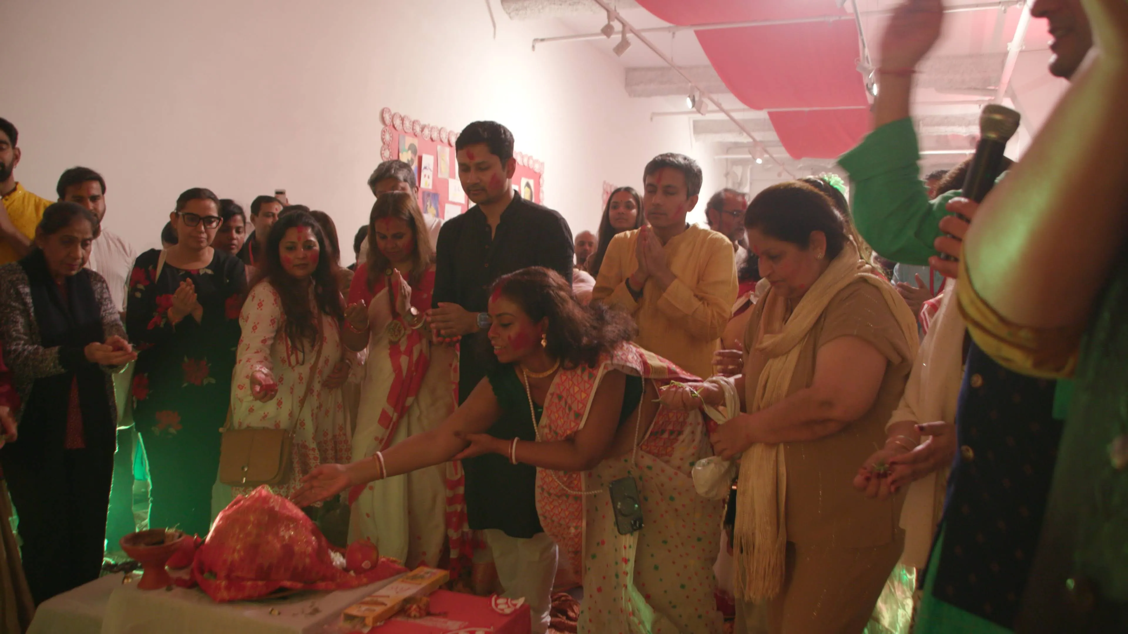 Pushpanjali offering during Durga Puja